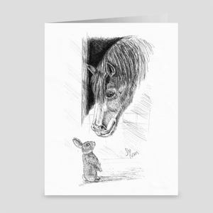 Horse & Bunny "Spring" - Greeting Card
