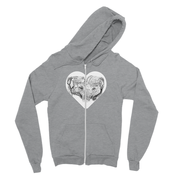 "Touching Moment" - Zip Hoodie Grey