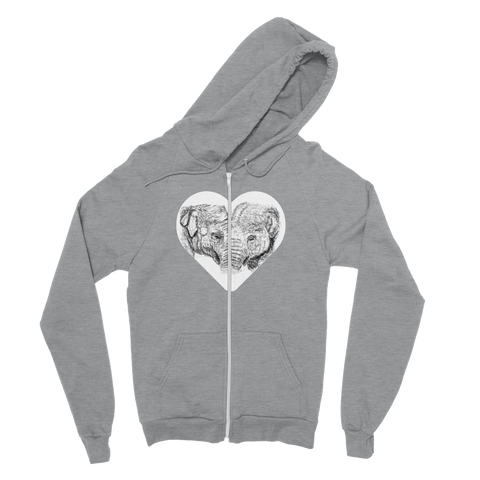 "Touching Moment" - Zip Hoodie Grey