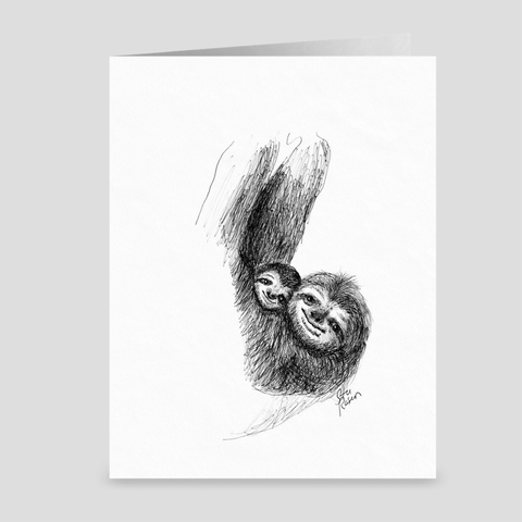 Sloth "Slow Day" - Greeting Card