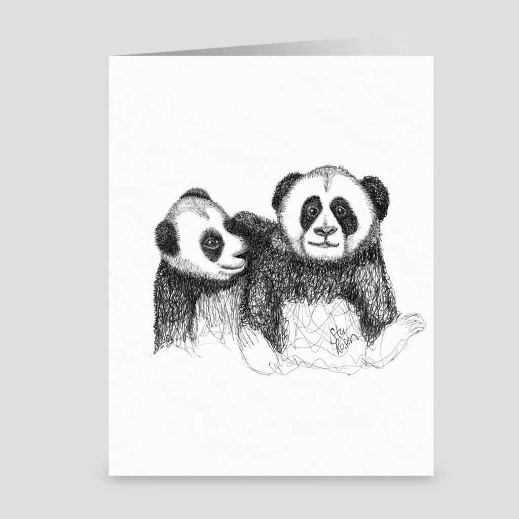 Panda "Sibling Set" - Greeting Card
