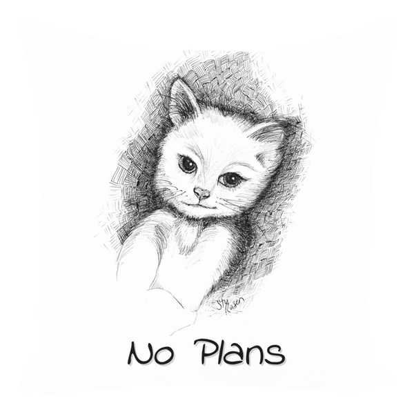 Cat "No Plans" - Pillow