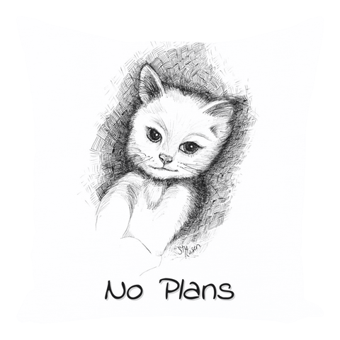 Cat "No Plans" - Pillow