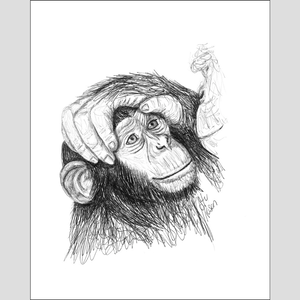 Chimp "Loving Hand" - Giclee Print