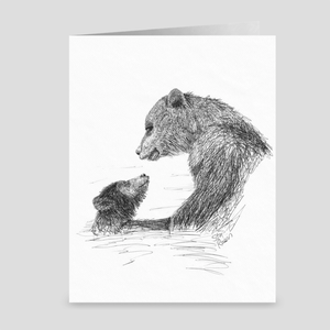 Bear "First Swim" - Greeting Card