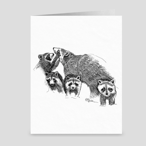 Raccoon "Hand Full" - Greeting Card
