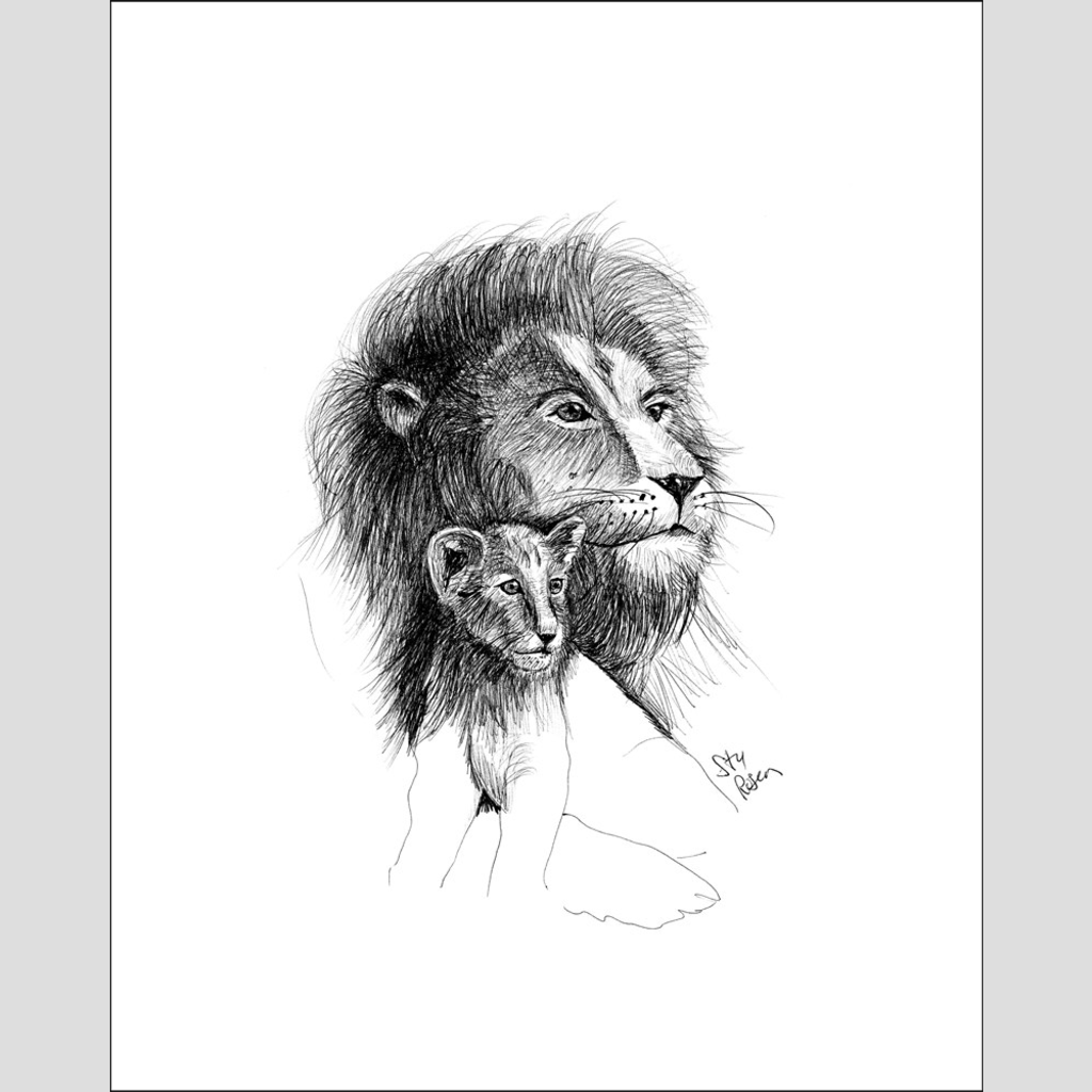 Lion "One Day" - Giclee Print