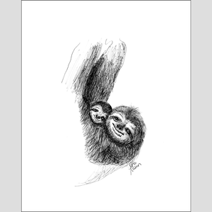 Sloth "Slow Day" - Giclee Print