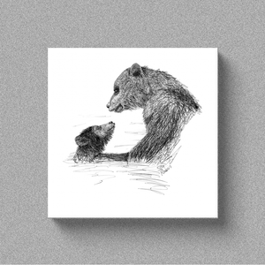 Bear "First Swim" - Canvas