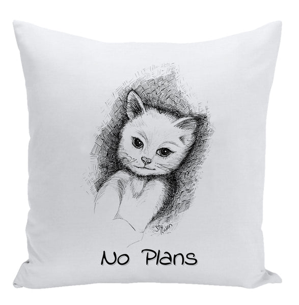 Cat "No Plans" - Pillow